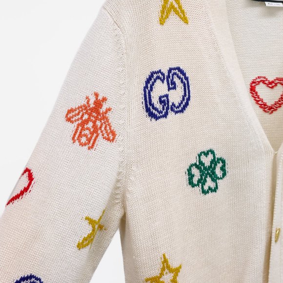 Gucci Symbols Jacquard Rainbow Cardigan - Picture 6 of 16